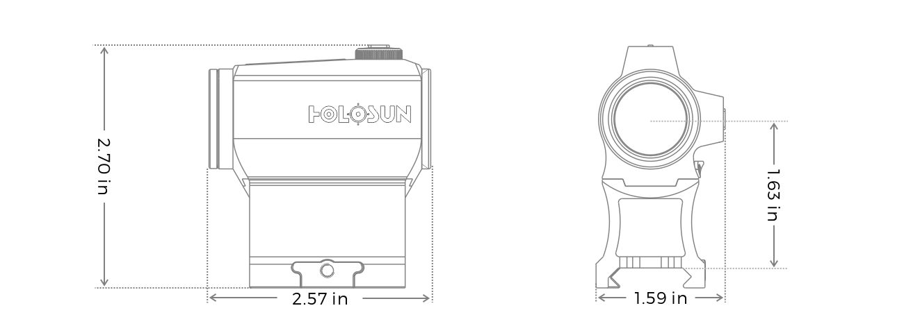 Point Rouge Holosun Micro Sights Dot HS403C + Panneau Solaire